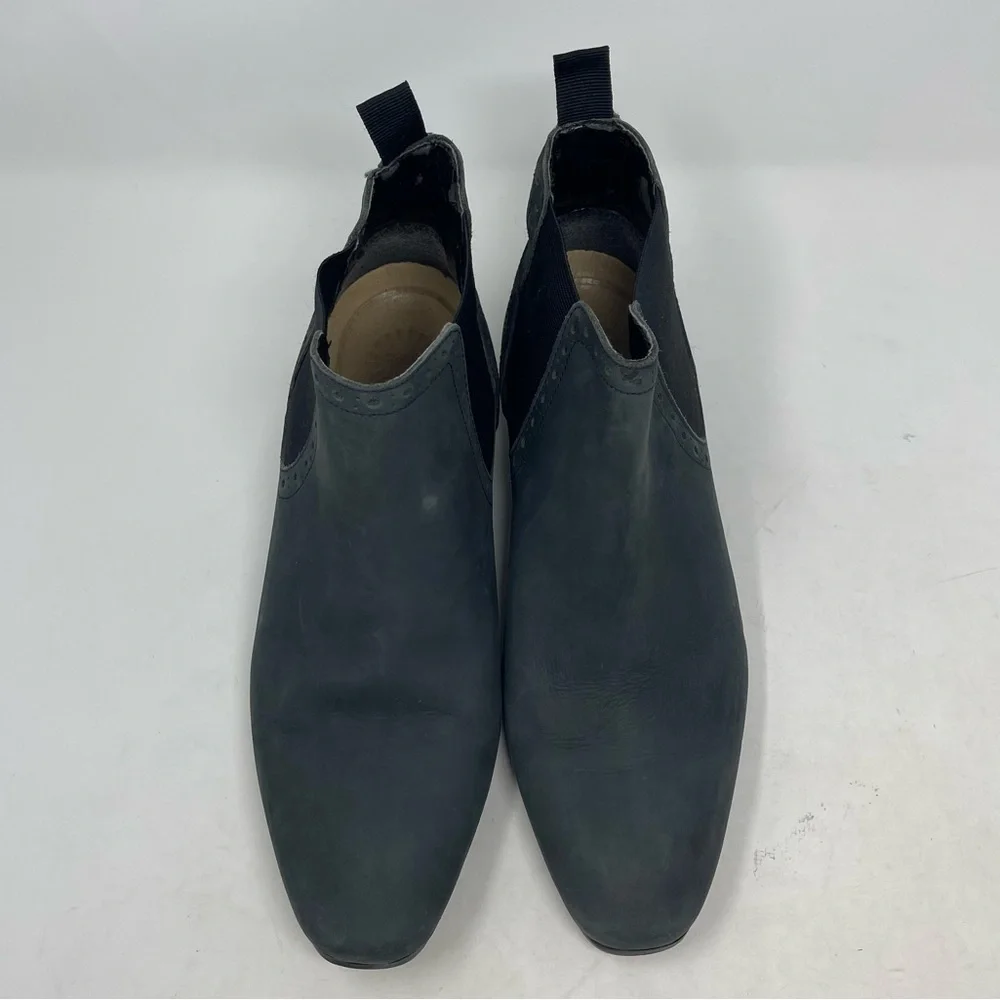 ASOS Boots Mens 6 Chelsea Navy Nubuck Leather Elastic Sides Heel Grip‎ Tread Tab